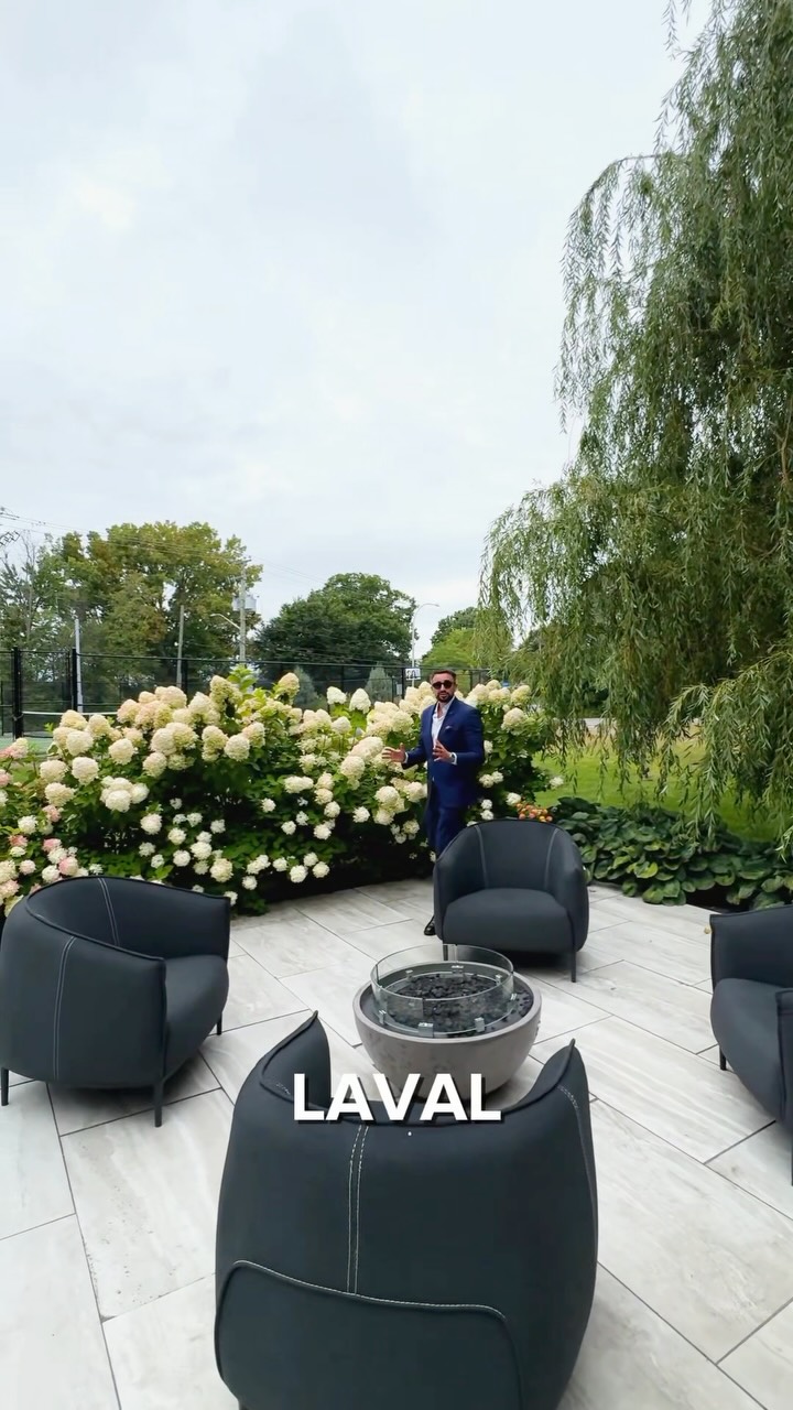 Anthony Pace presenting the terrace at 1300 Rue les Érables
